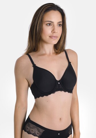 sassa T-Shirt BH 'Sensual Beauty' in Schwarz: Vorderseite