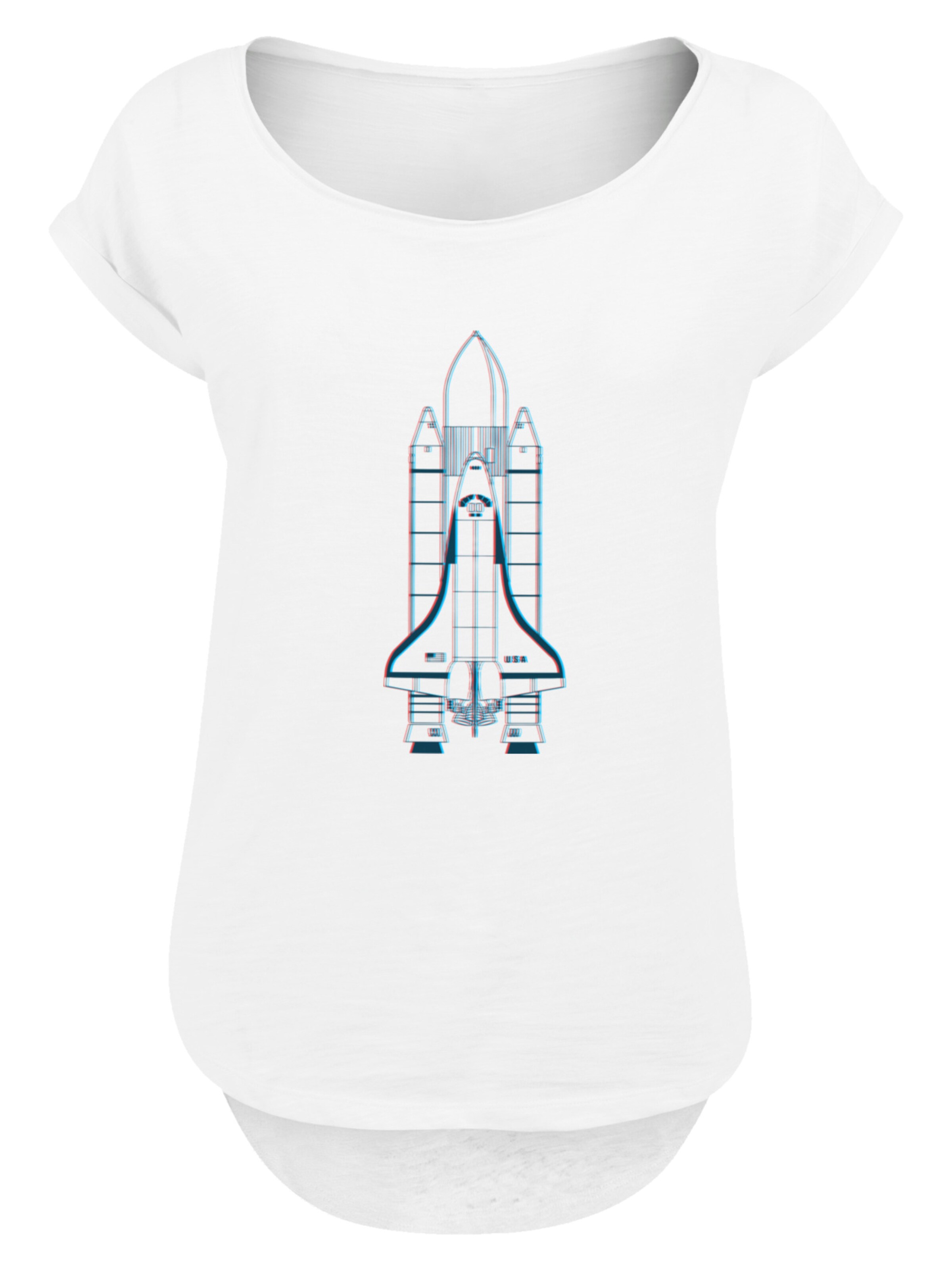 T-shirt 'NASA Space Shuttle Enterprise Two Tone' F4NT4STIC en blanc : devant