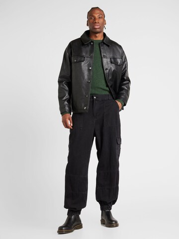 River Island Plus Tapered Cargo nadrágok 'OREO' - fekete