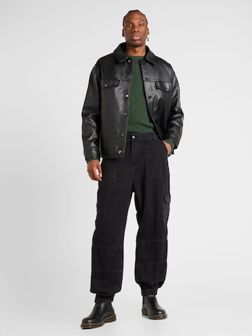 River Island Plus Tapered Cargo trousers 'OREO' in Black