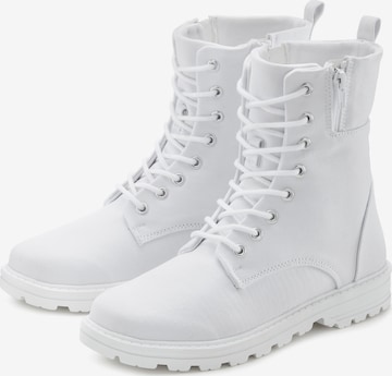 LASCANA - Botines con cordones en blanco: frente