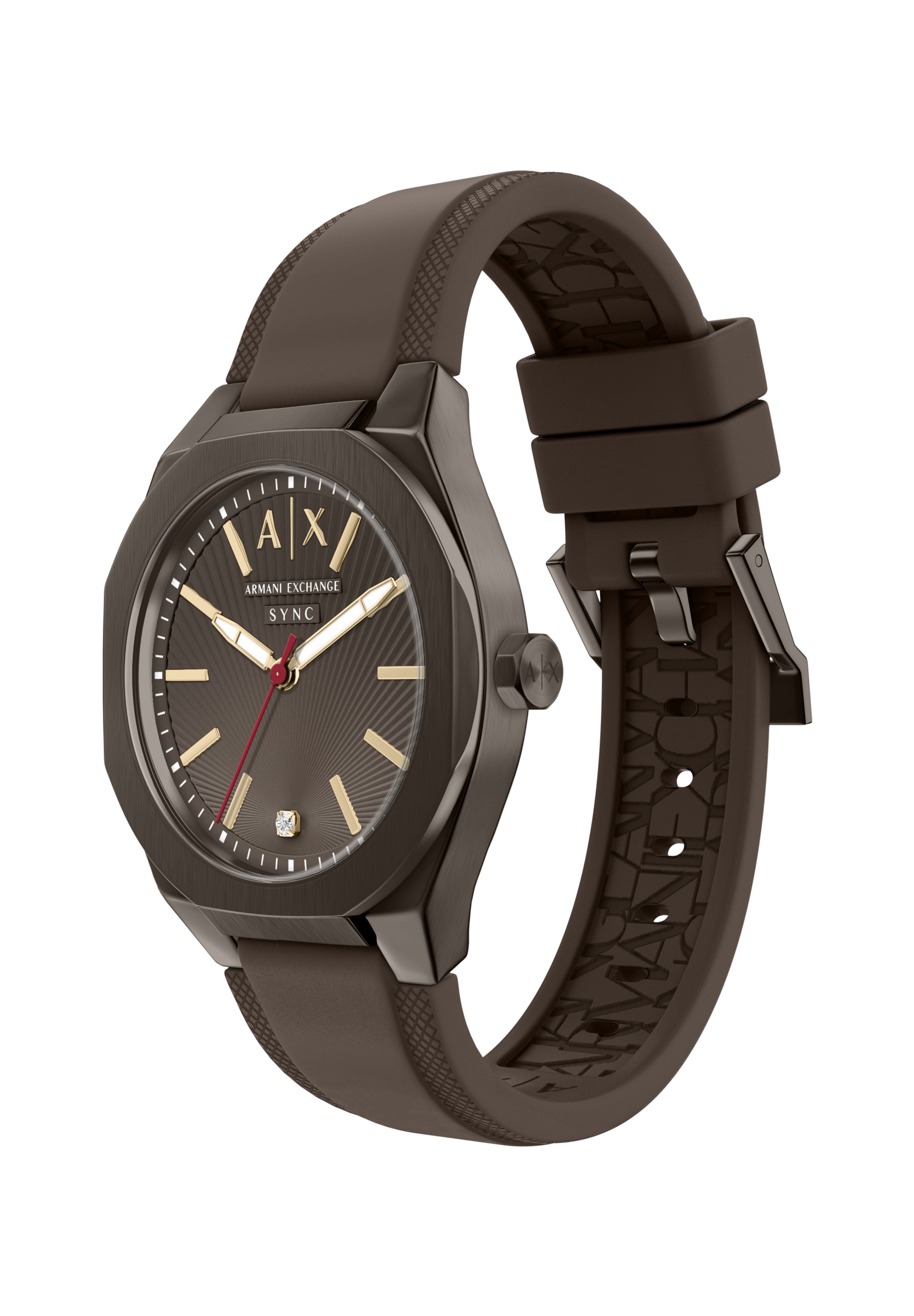 ARMANI EXCHANGE Analoog horloge 'SYNC' in Bruin
