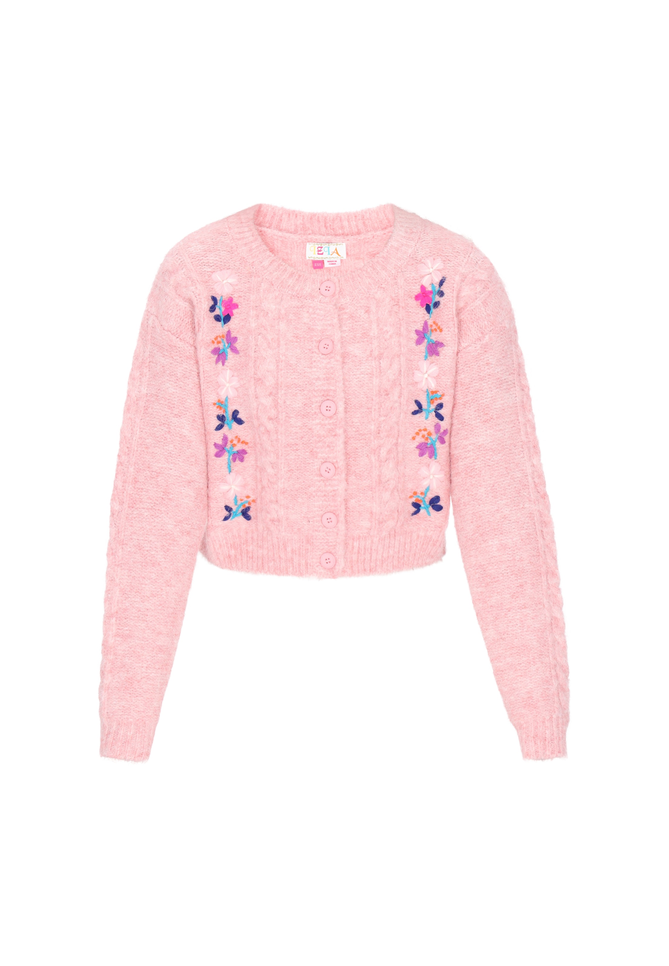 rozā IZIA "Oversize" stila adīta jaka: no priekšpuses