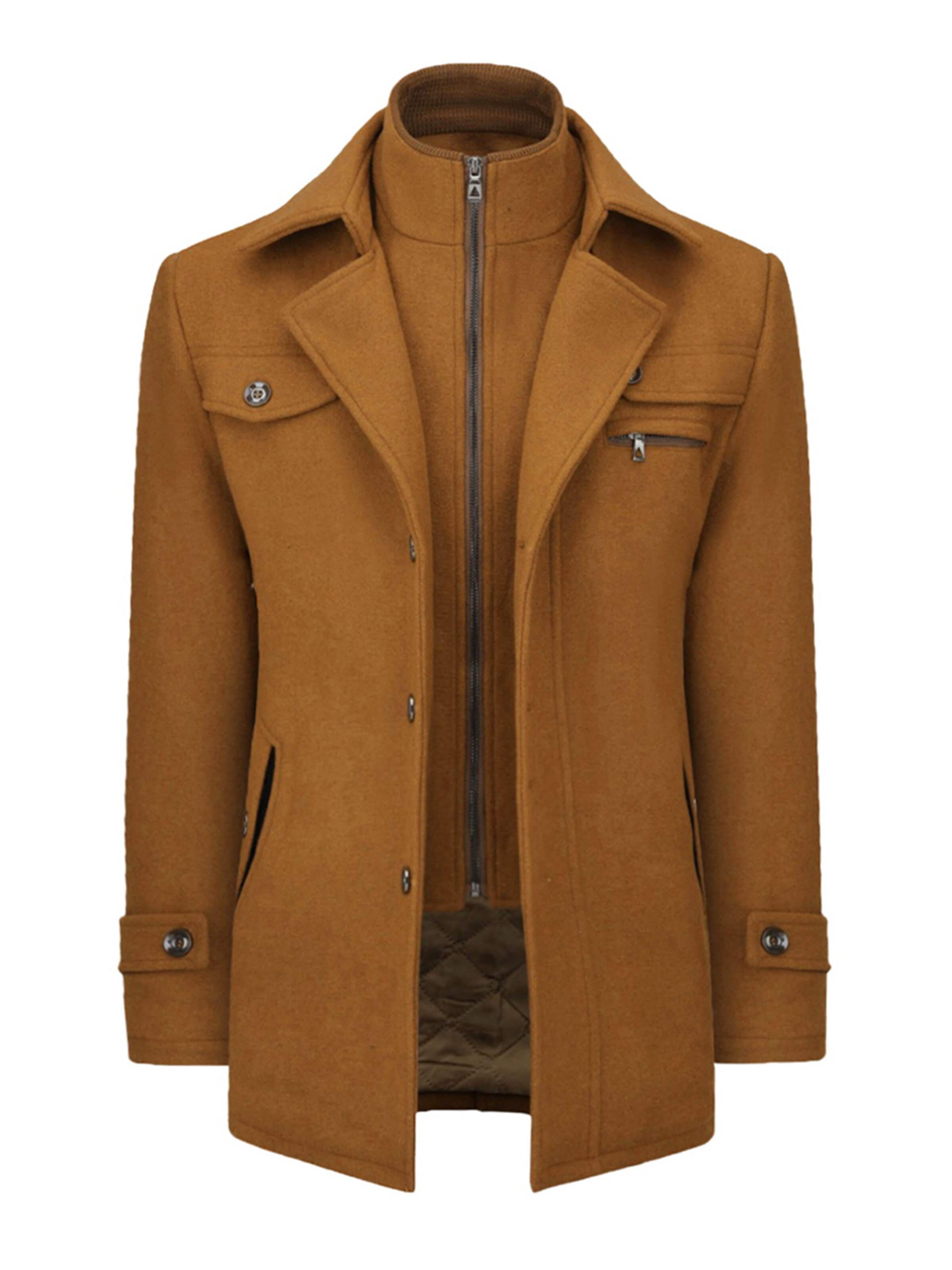 YOUTHUP Winter Coat in Brown: front