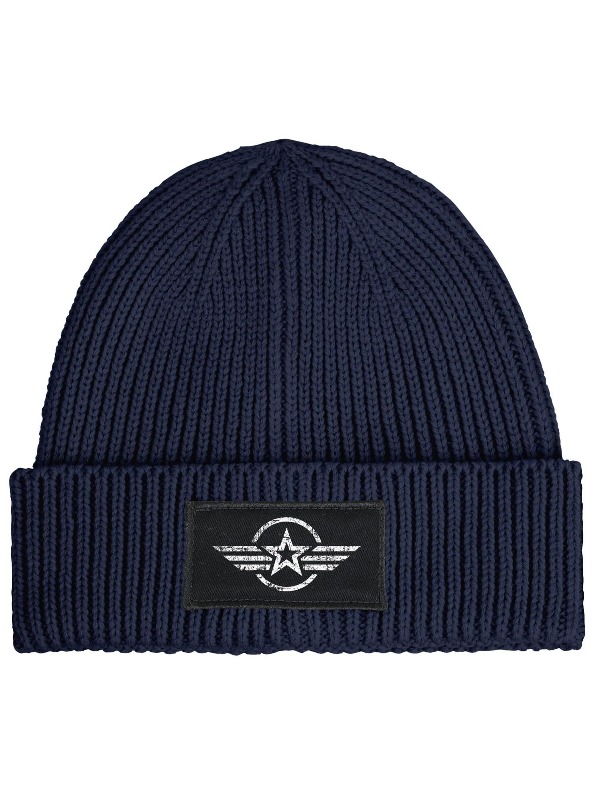 Neverless Beanie 'Airforce Wings' in Blue: front