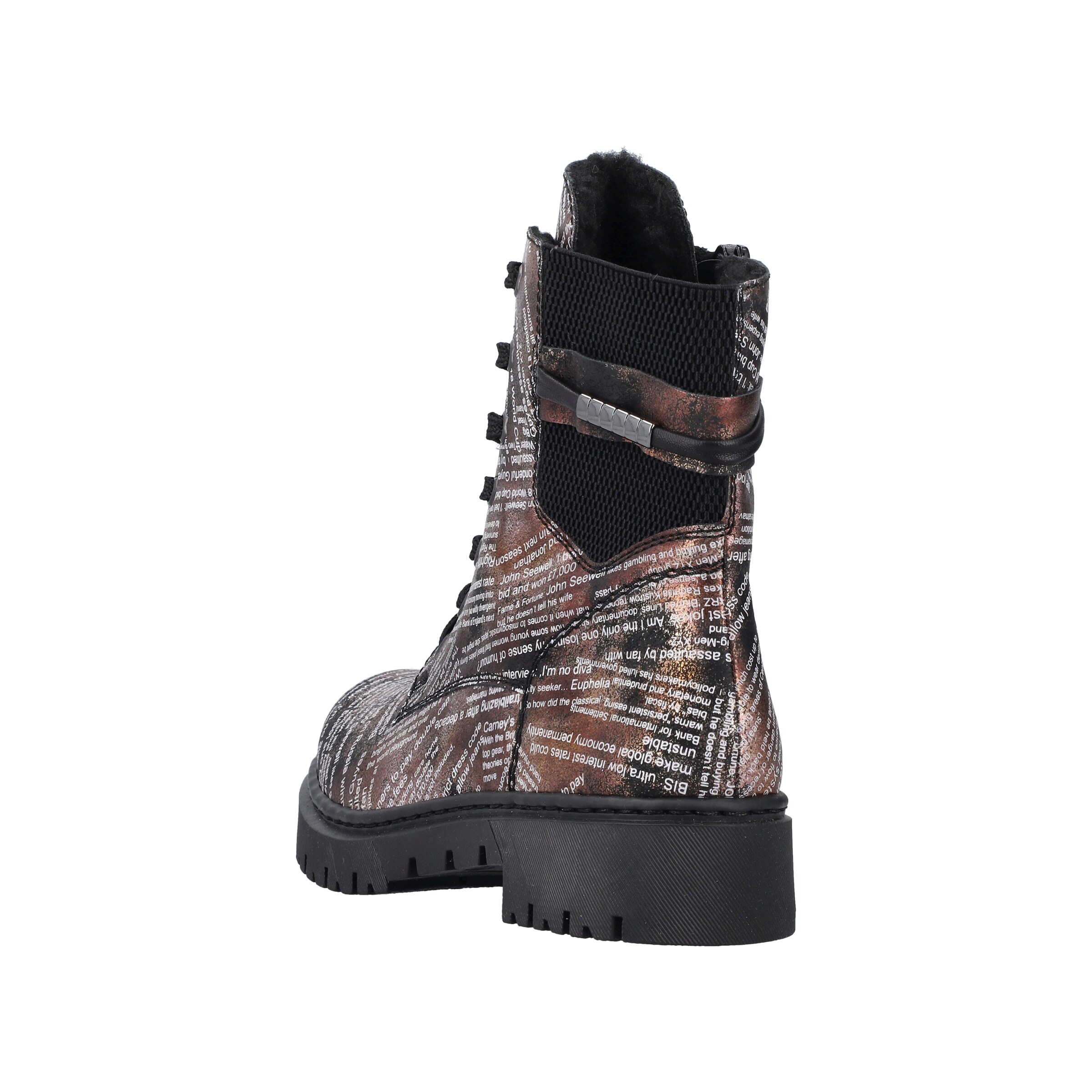 Rieker Lace-Up Ankle Boots in Black