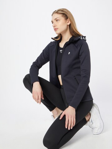 PEAK PERFORMANCE Athletic Zip-Up Hoodie in Black