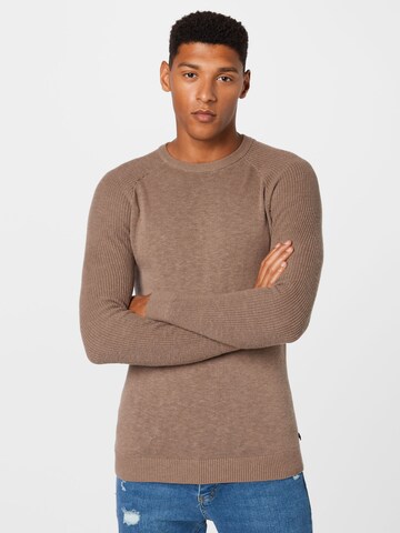 Pull-over QS en marron : devant