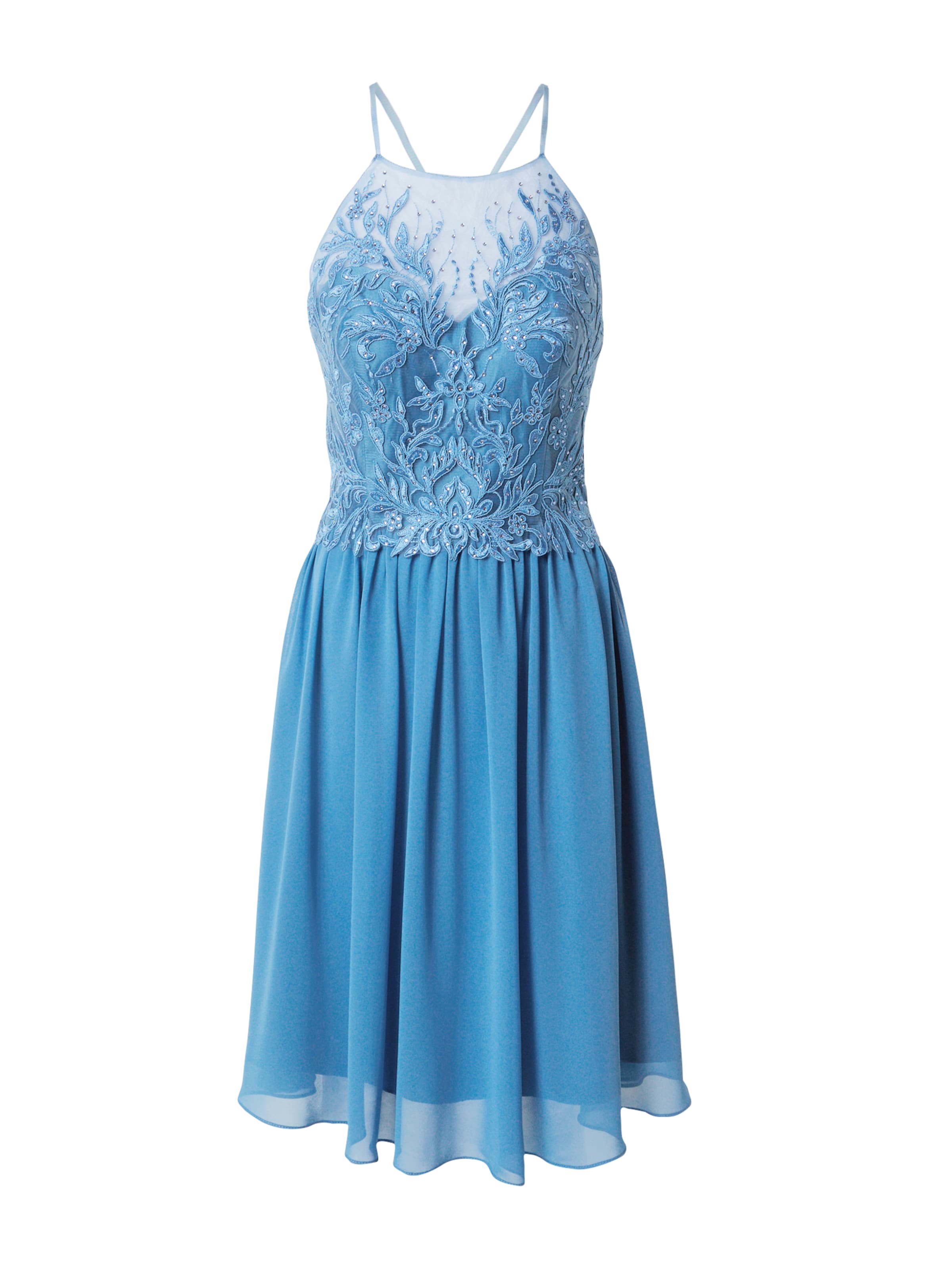 mascara Cocktail Dress in Blue: front