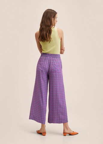 MANGO Wide leg Broek 'Jaipur' in Lila