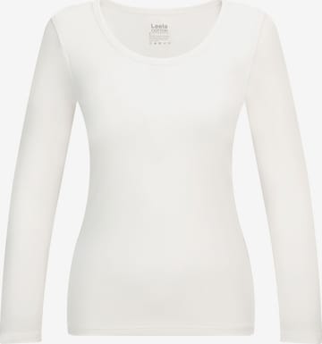 Leela COTTON Shirt 'Damen Bio-Baumwoll Langarmshirt tailliert' in Weiß: Vorderseite