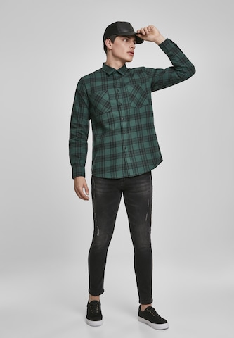 Urban Classics Slim fit Overhemd in Groen