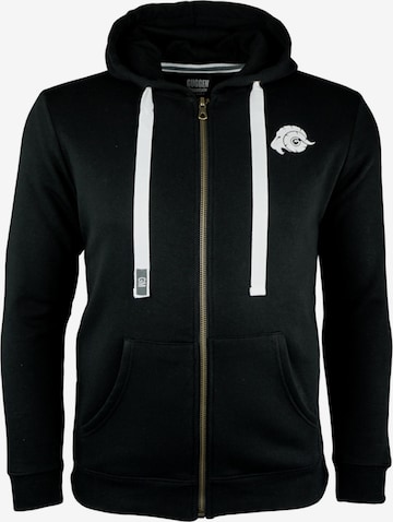 Guggen Mountain Sweatshirt 'Kapuzenpullover H06 Fleece Hoodie' in Schwarz: Vorderseite