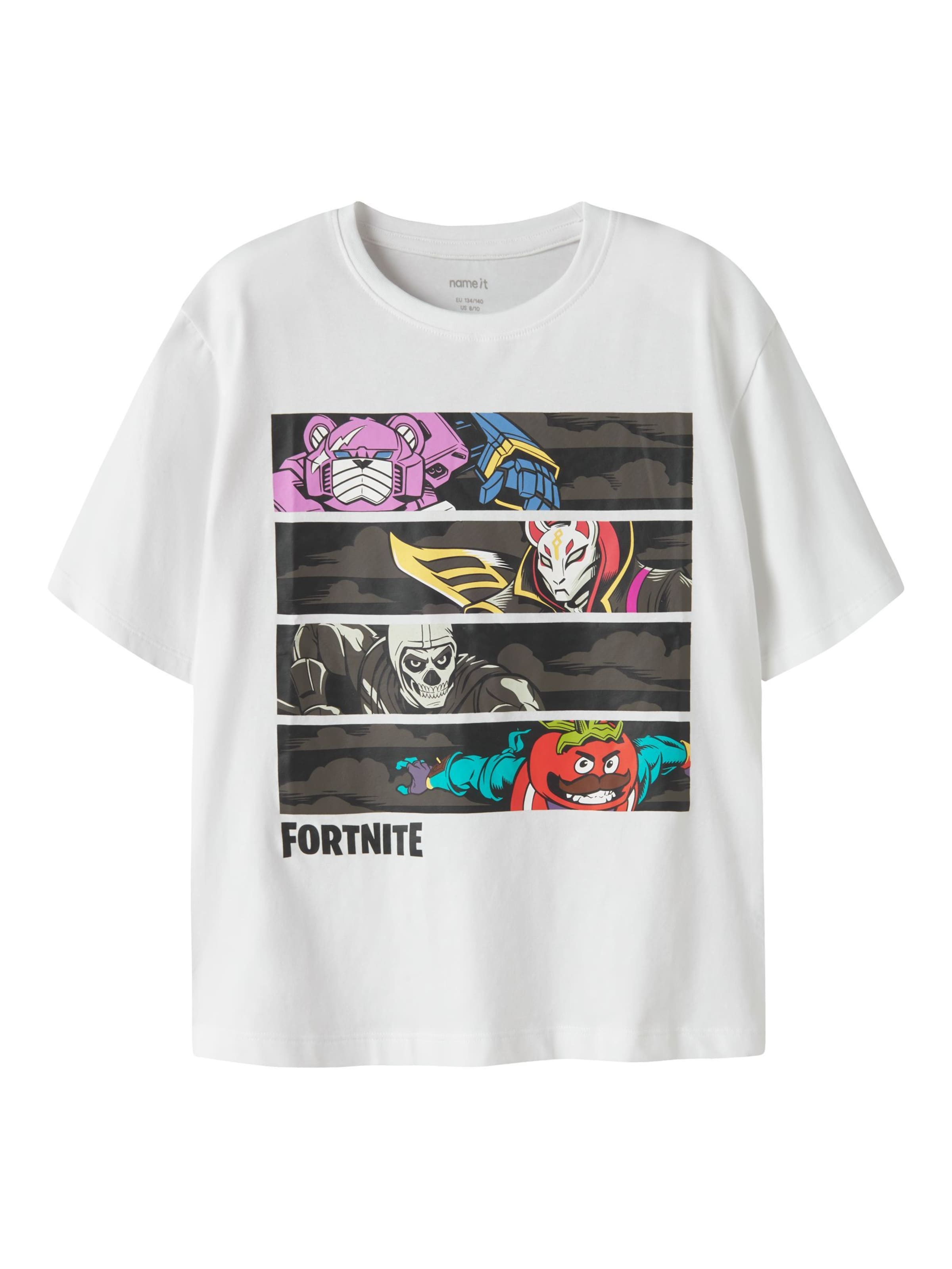 NAME IT Paita 'NKMAMOS FORTNITE' värissä valkoinen: etupuoli