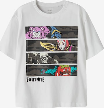 NAME IT Paita 'NKMAMOS FORTNITE' värissä valkoinen: etupuoli