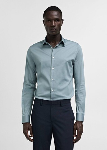 MANGO MAN Slim Fit Hemd 'Emotion' in Grün: Vorderseite