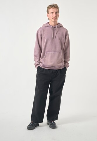 Cleptomanicx Kapuzenpullover 'Boxy Hooded Ligull Washed' in Lila