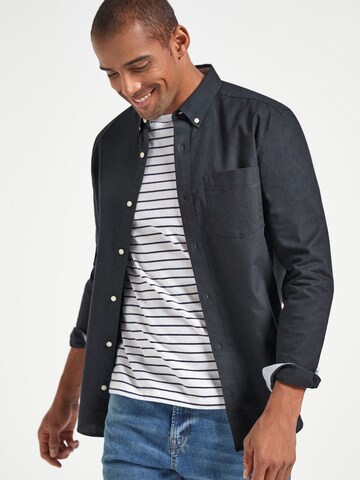 Next Regular fit Button Up Shirt in Black
