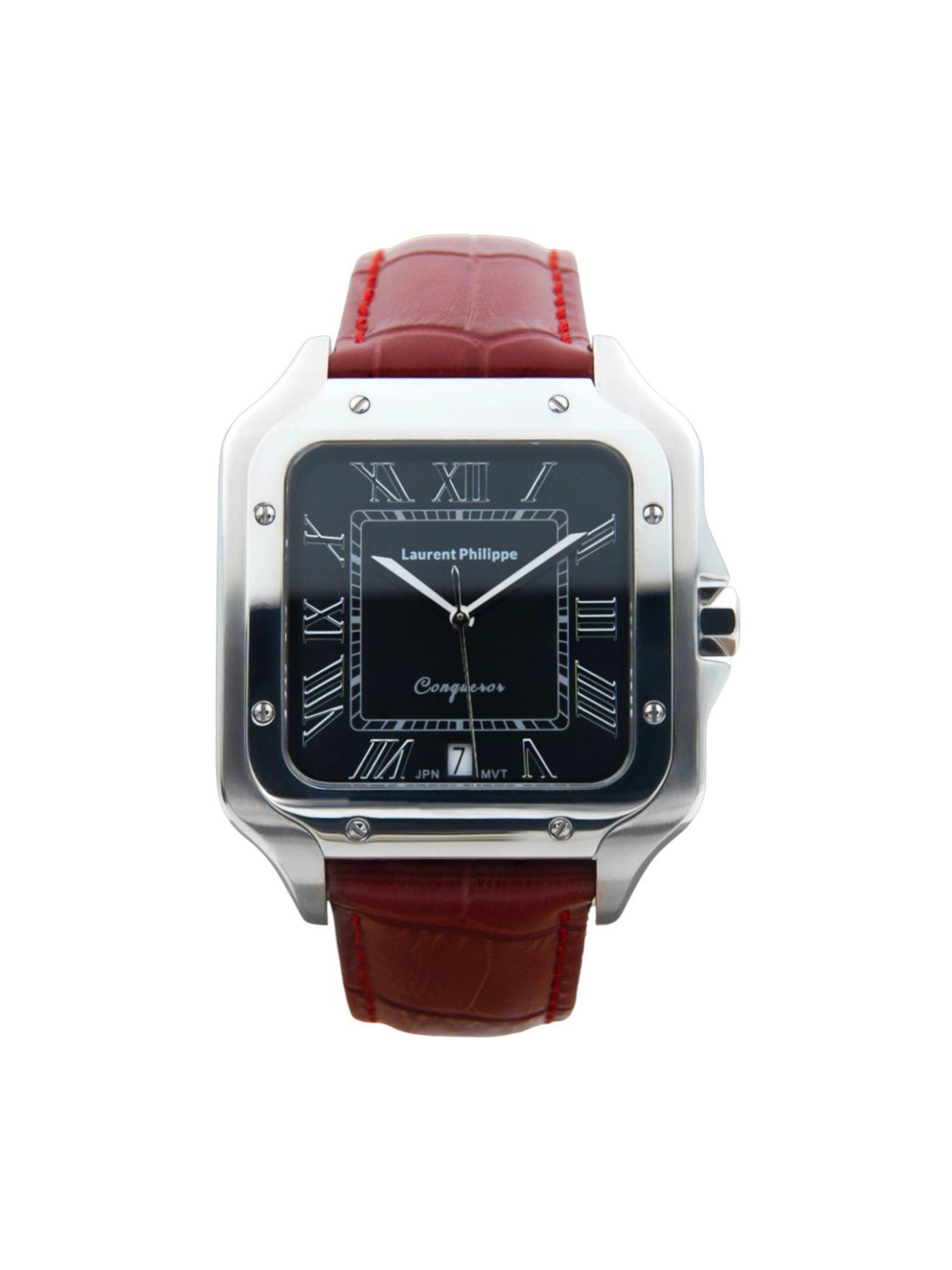 Laurent Philippe Analog Watch 'Conqueror Black Orlov – Rouge Sauvage' in Red: front
