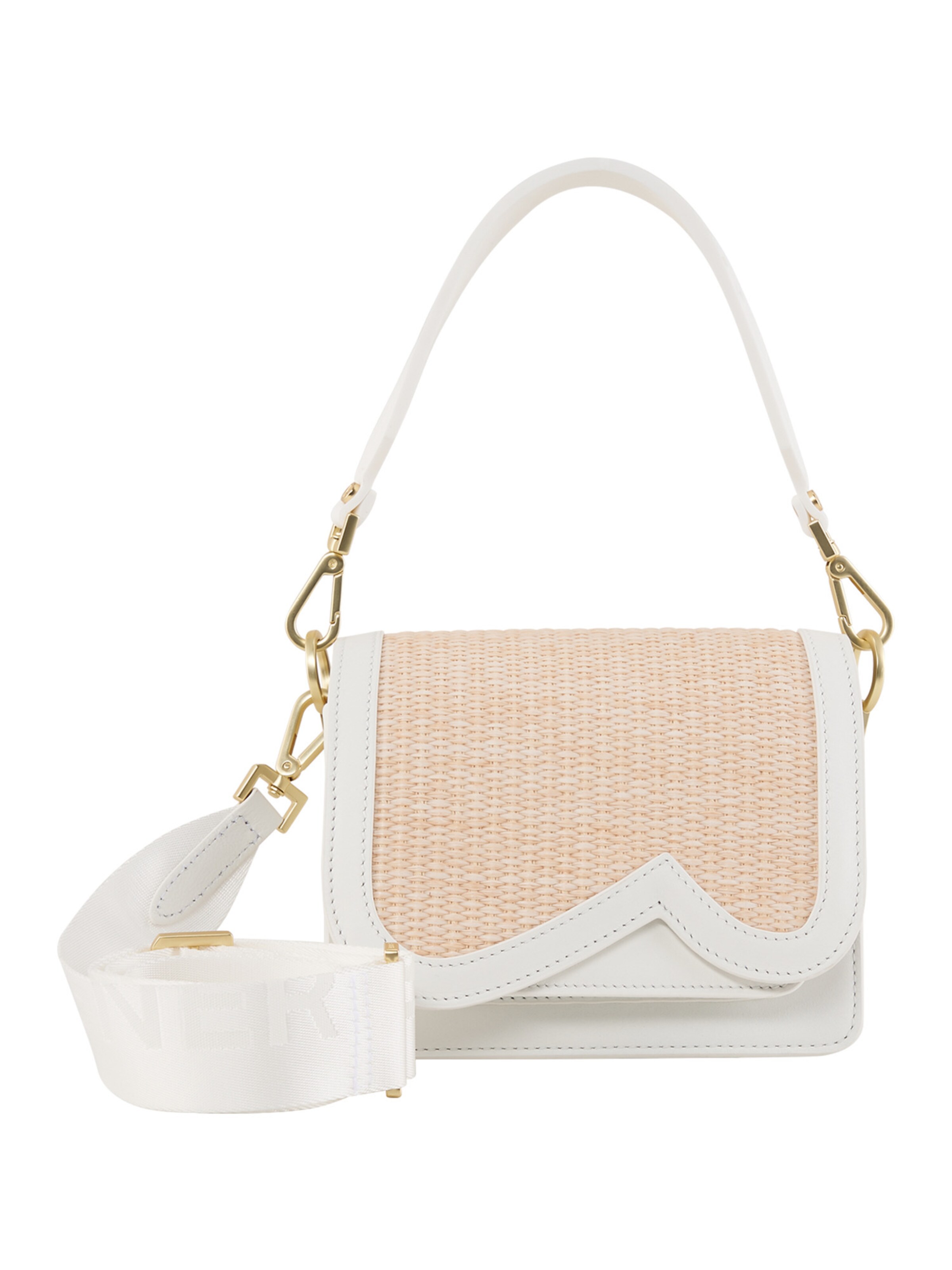 BOGNER Shoulder Bag 'Bex Rafia Eartha' in Beige: front
