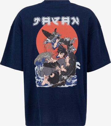 ALPHA INDUSTRIES T-shirt 'Japan Wave Warrior' i blå