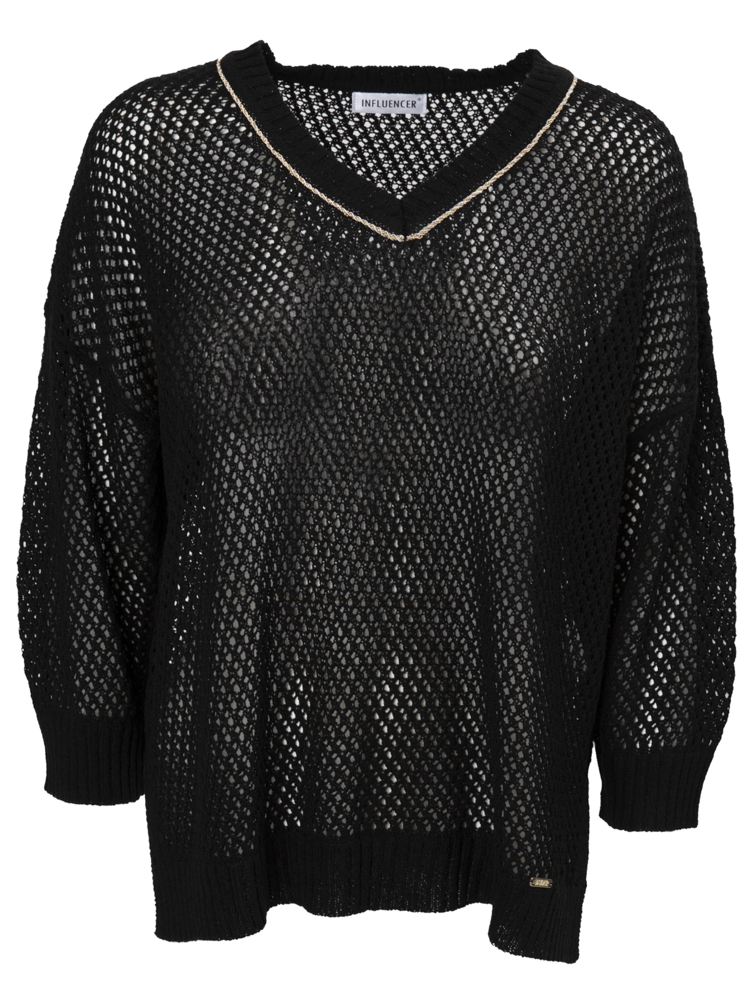 melns Influencer Džemperis: no priekšpuses