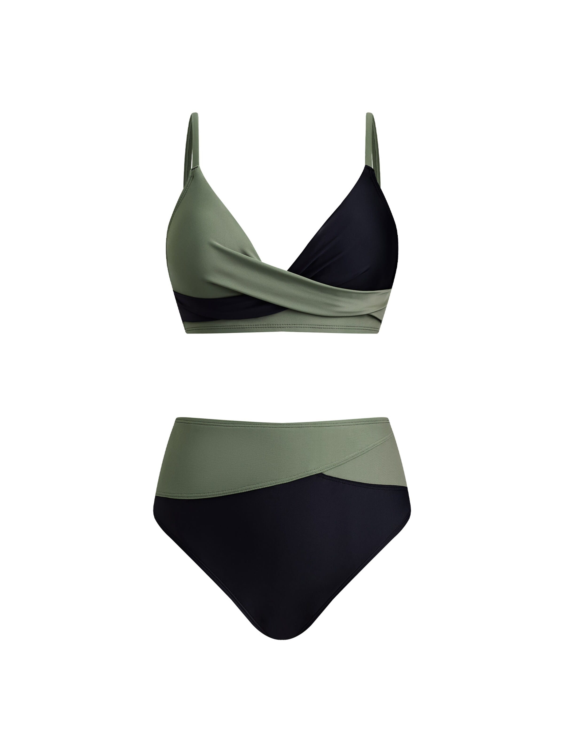 Cupshe Bralette Bikini 'Color block' in Green: front