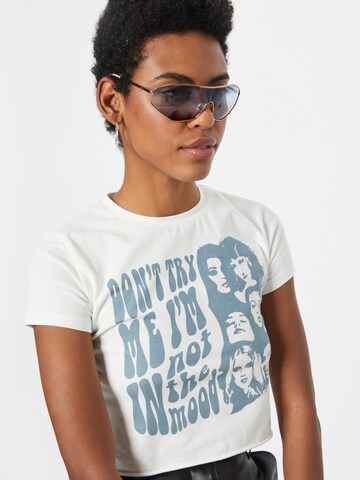 T-shirt 'Don'T Try Me' Edikted en blanc