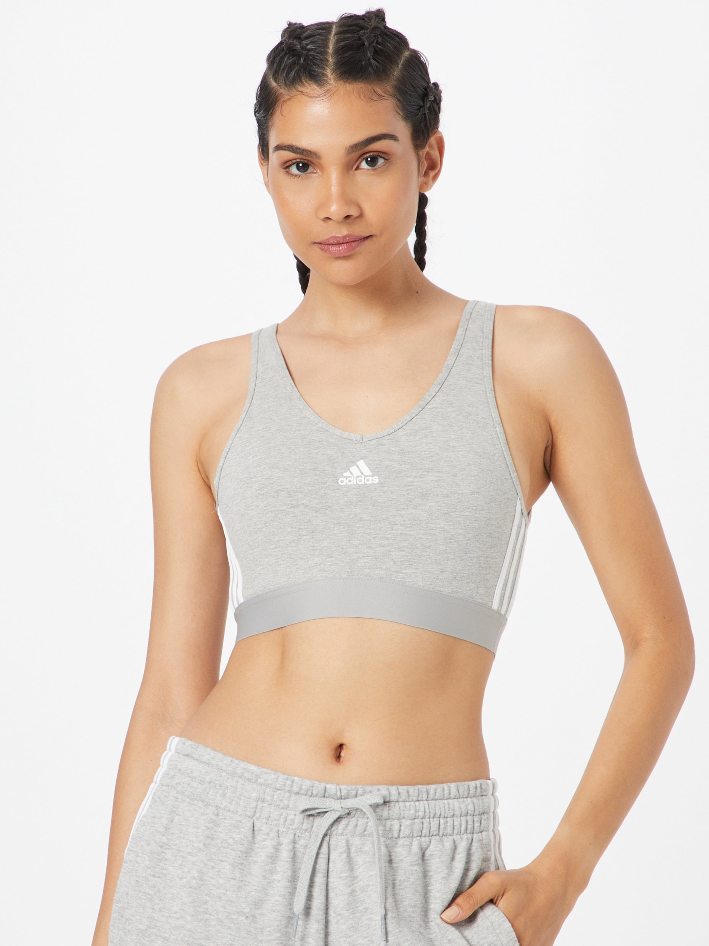 Frauen Sportbekleidung ADIDAS PERFORMANCE Sport-BH in Graumeliert - NX67250 Frauen Sportbekleidung ADIDAS PERFORMANCE Sport-BH in Graumeliert - NX67250