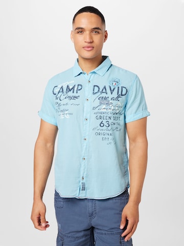 CAMP DAVID Regular fit Button Up Shirt in Blue: front