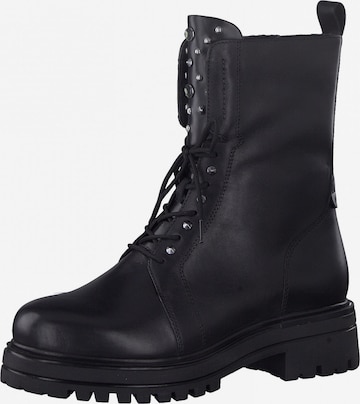 TAMARIS Lace-Up Ankle Boots in Black: front