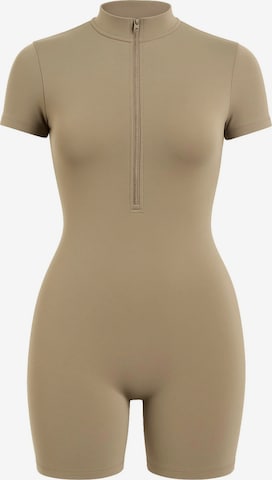 FemmeTone Athletic Bodysuit in Grey: front