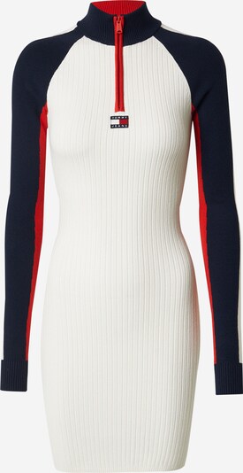 Tommy Jeans Pletena obleka | mornarska / rdeča / bela barva, Prikaz izdelka