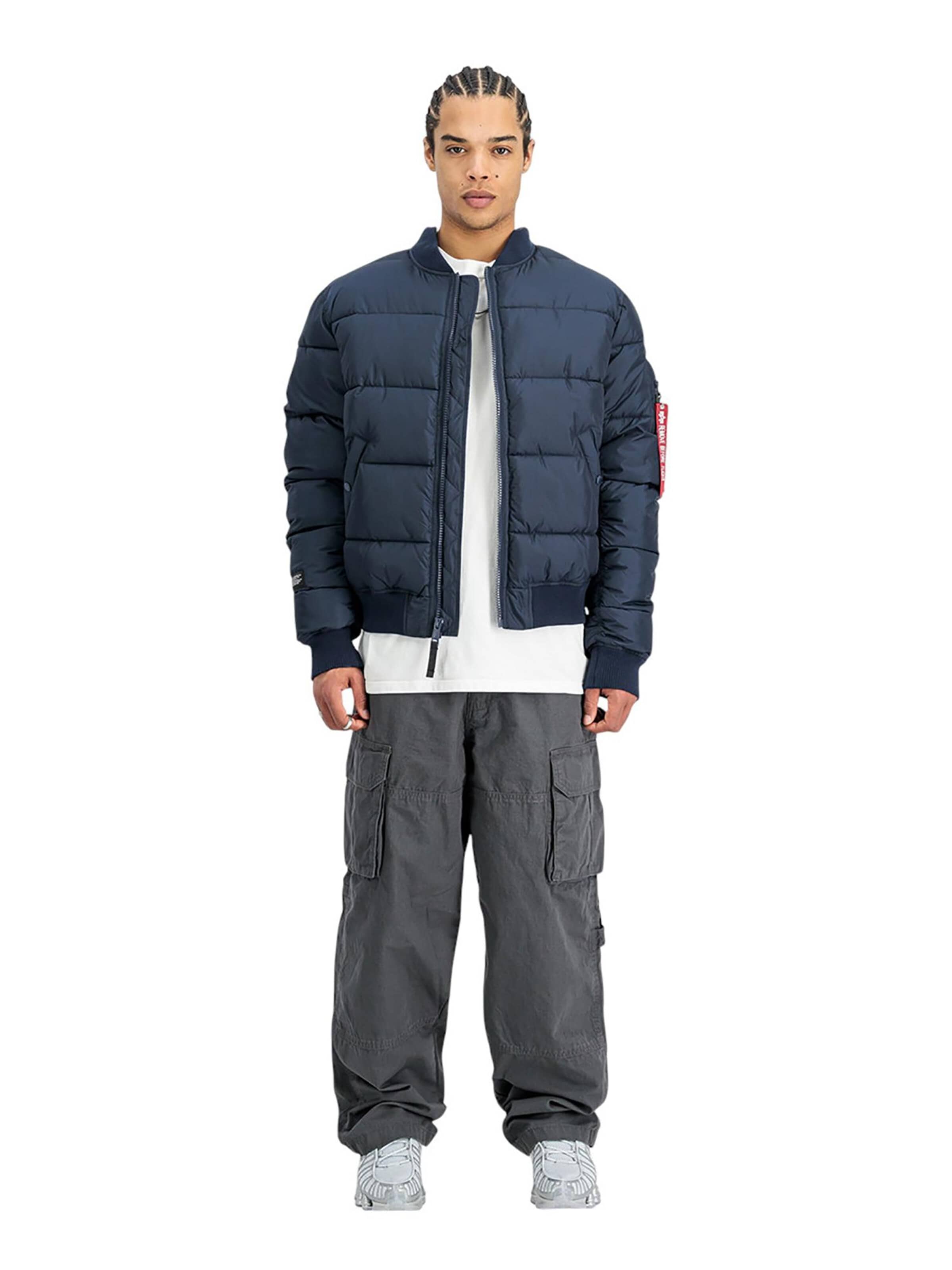 ALPHA INDUSTRIES Zimní bunda 'MA-1' – modrá