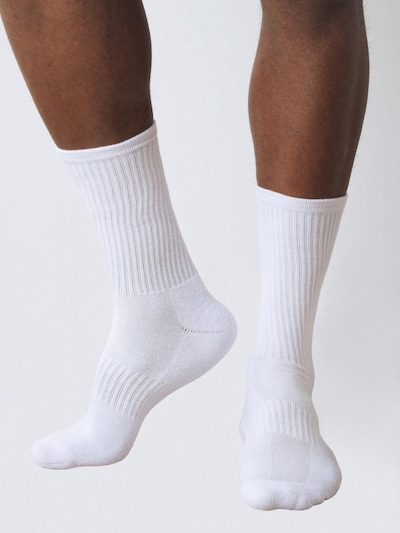 Honest Basics Chaussettes de sport 'Tennis Socks 3-Pack' en 35-38 en blanc, Vue avec produit