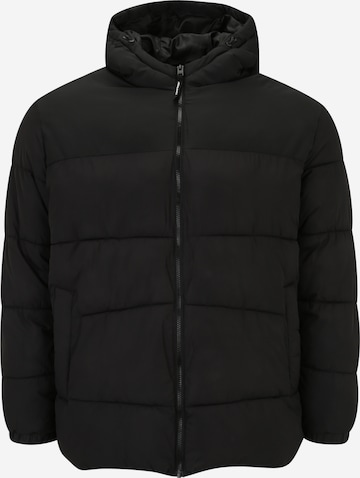 Jack & Jones Plus - Casaco de inverno 'CHILI' em preto: frente