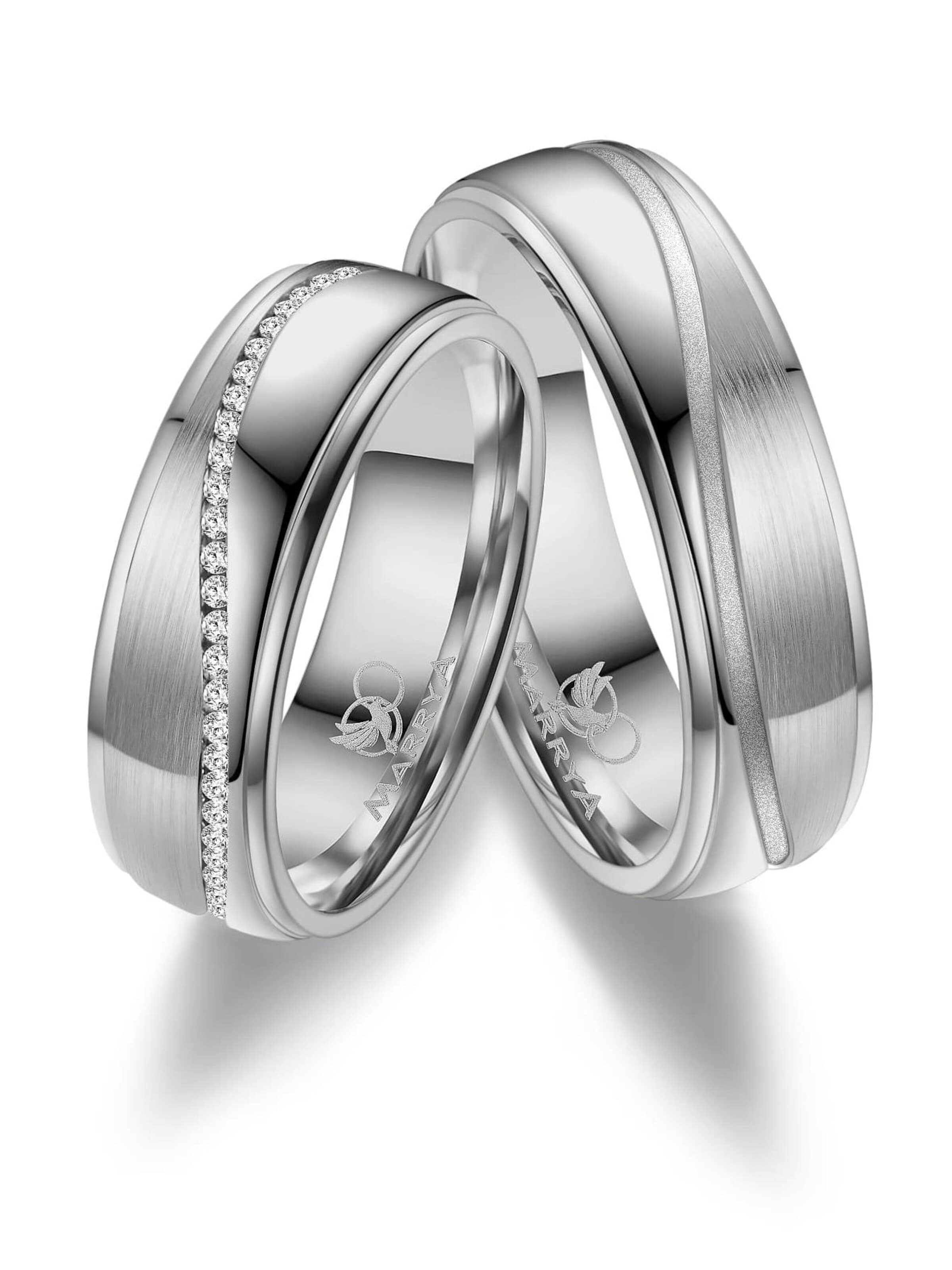 MARRYA Ring 'MARRYA ES-26 Ehering aus Edelstahl - Silberfarben' i silver