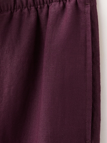 MANGO Regular Pants 'Lino' in Purple