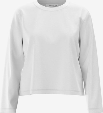 SELECTED FEMME - Camiseta 'Essential' en blanco: frente