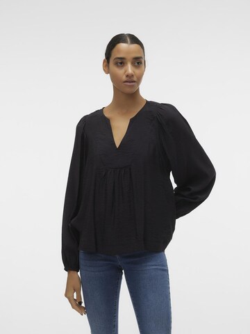 Chemisier 'Mandarin' VERO MODA en noir : devant