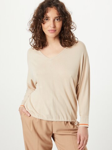 Pullover di comma casual identity in beige: frontale