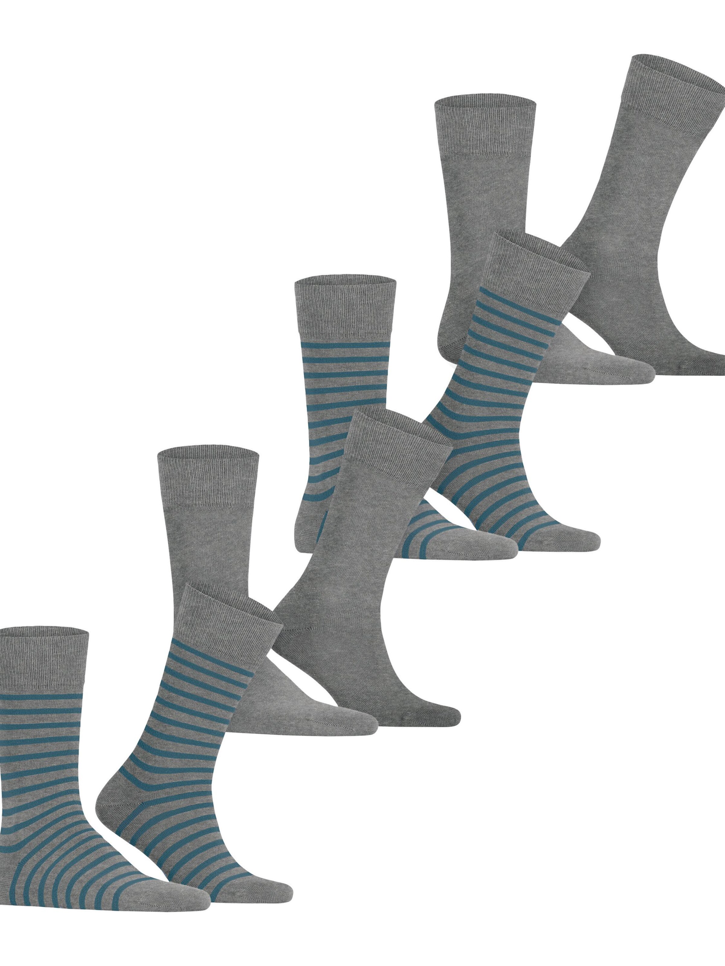 ESPRIT Socks 'Fine Stripe 4-Pack' in Grey