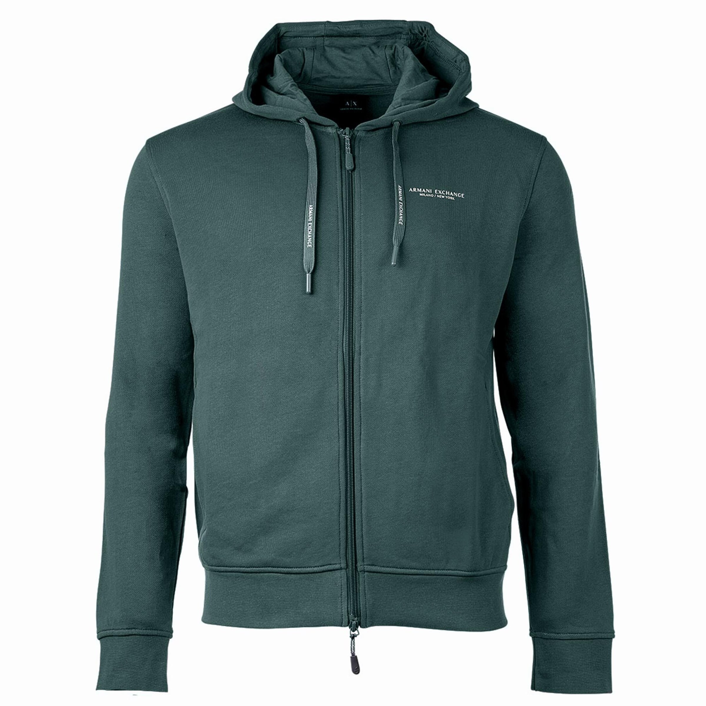 ARMANI EXCHANGE Zip Up Hoodie in Dark Green ABOUT YOU
