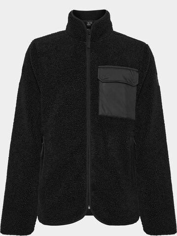 Didriksons Fleece jas 'Peter' in Zwart: voorkant