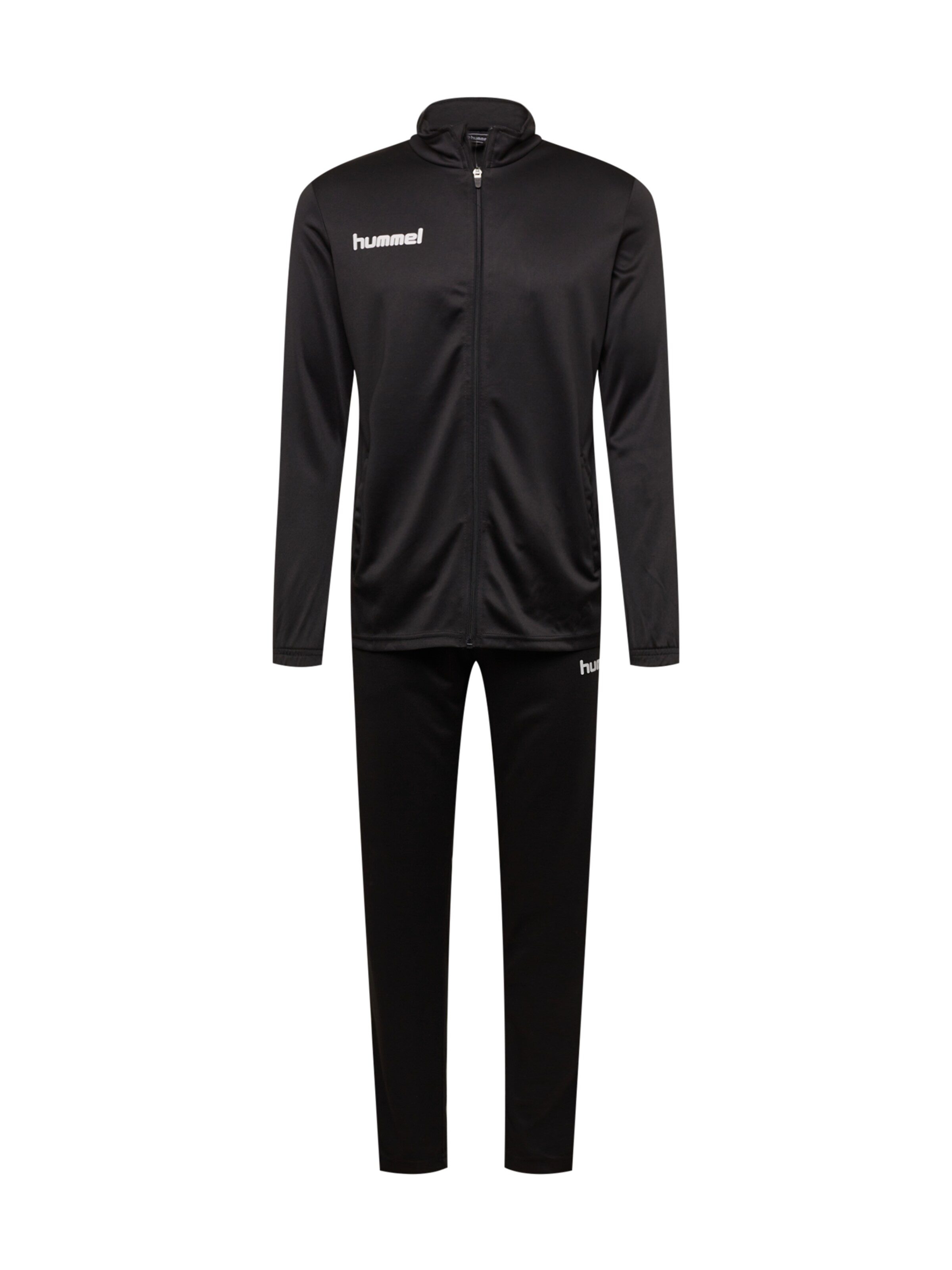 Hummel Trainingsanzug in Schwarz: Vorderseite