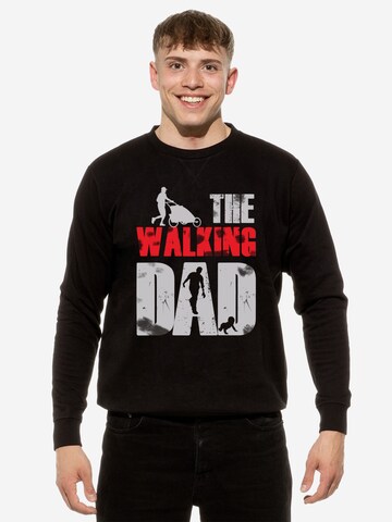 Cotton Prime Sweatshirt ' Walking Dad ' in Zwart: voorkant