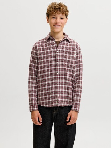 Jack & Jones Junior Regular fit Overhemd in Bruin: voorkant