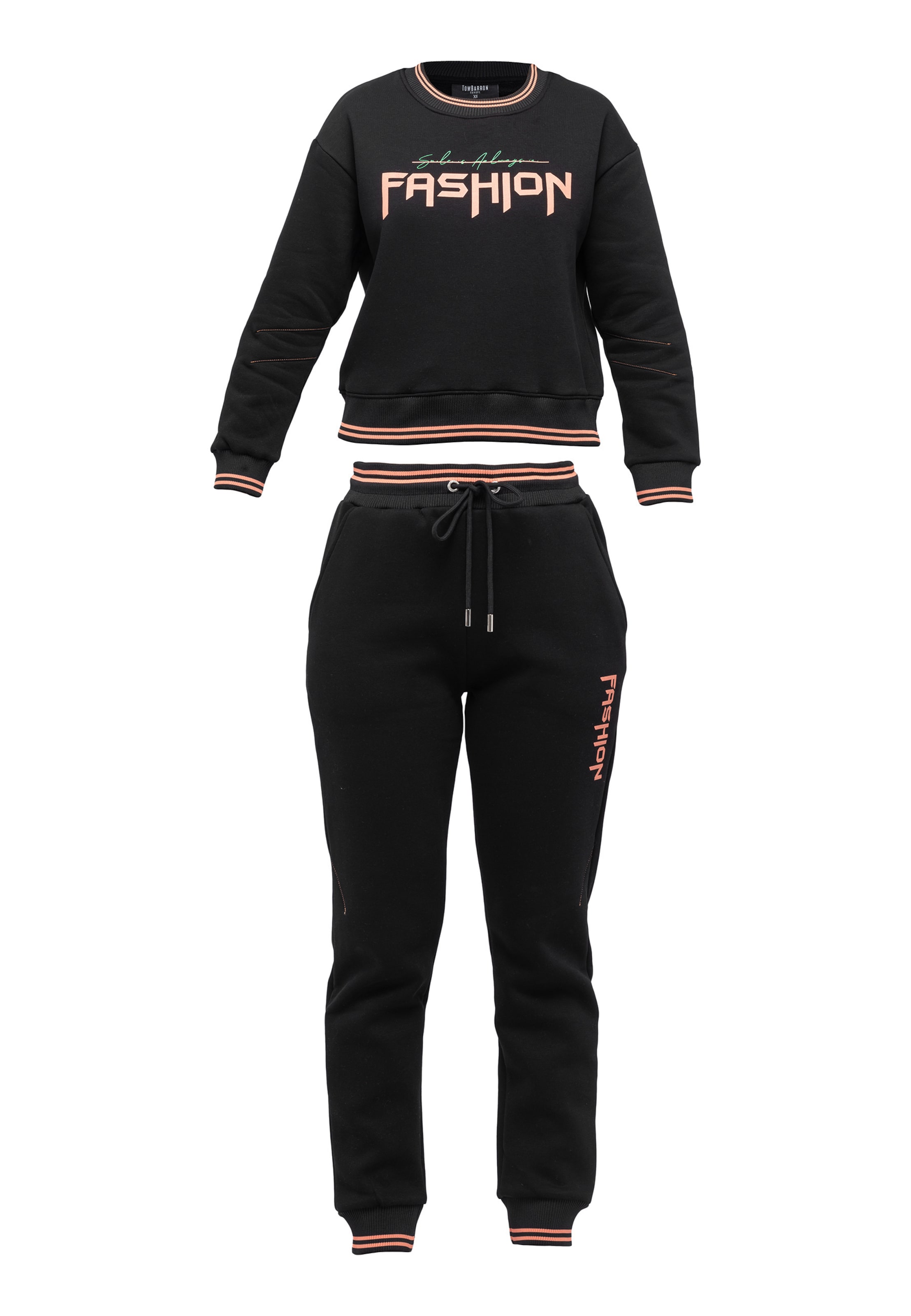 Tom Barron Trainingspak in Zwart: voorkant