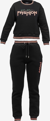 Tom Barron Tracksuit in Black: front