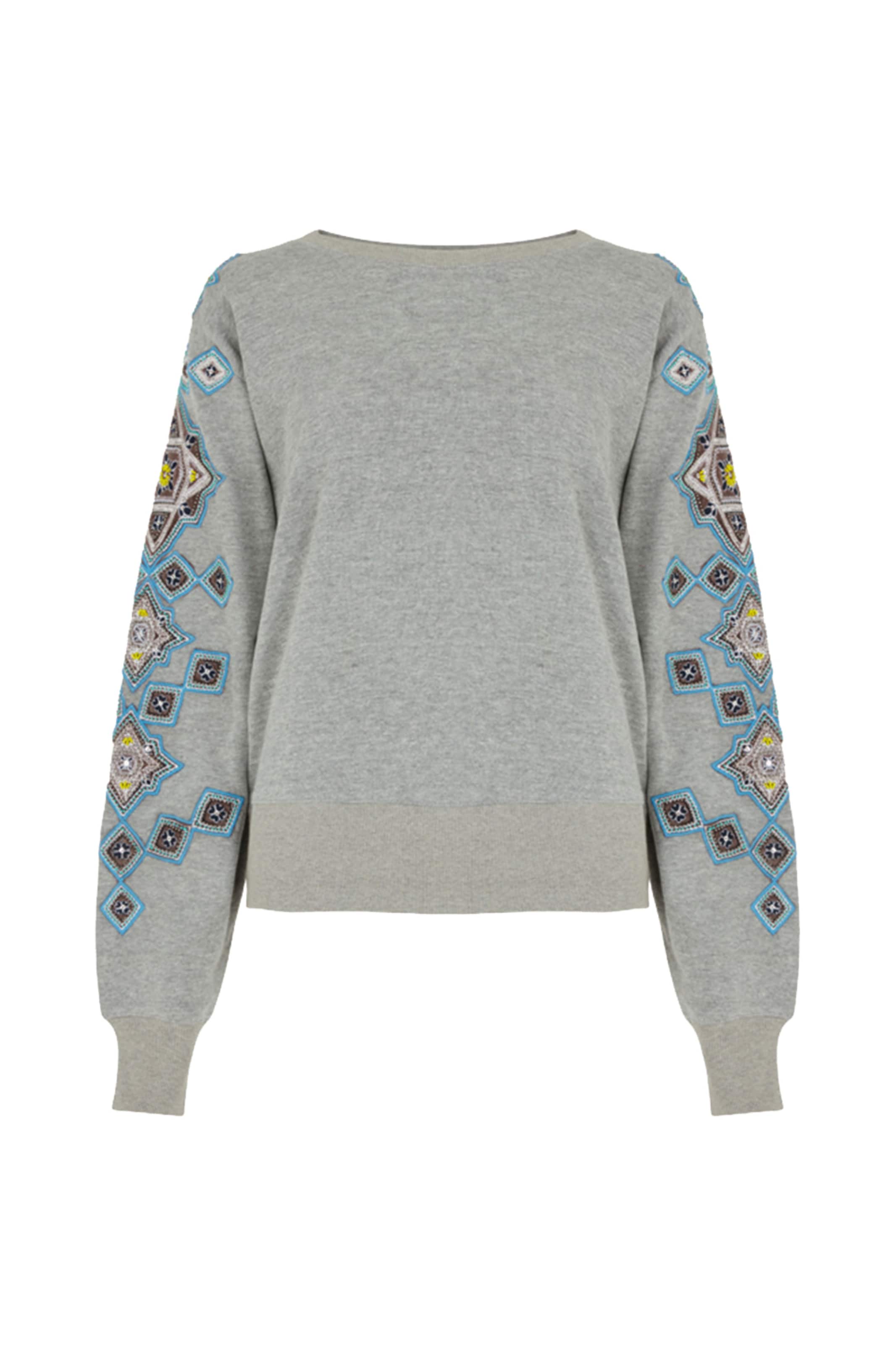 RAFFYA Sweatshirt 'Jewel' in Grey: front